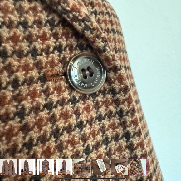 Lauren Ralph Lauren Dark Plaid Jacket with Buckle - Picture 3 of 13